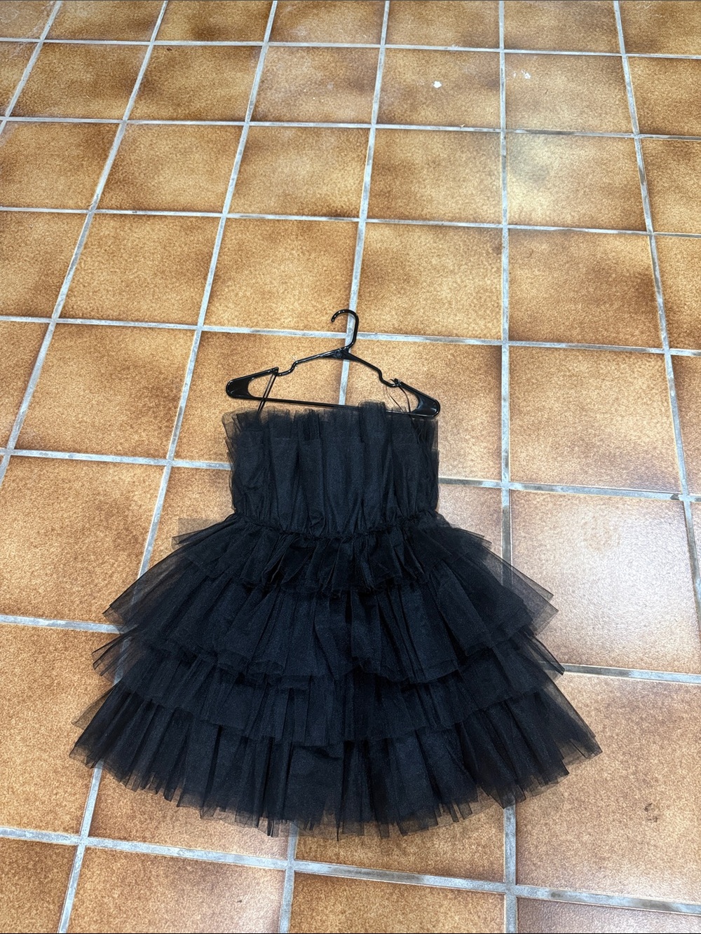 MARBLE Black Layered Tulle Skirt for Kids - Ruffled Tiered Design